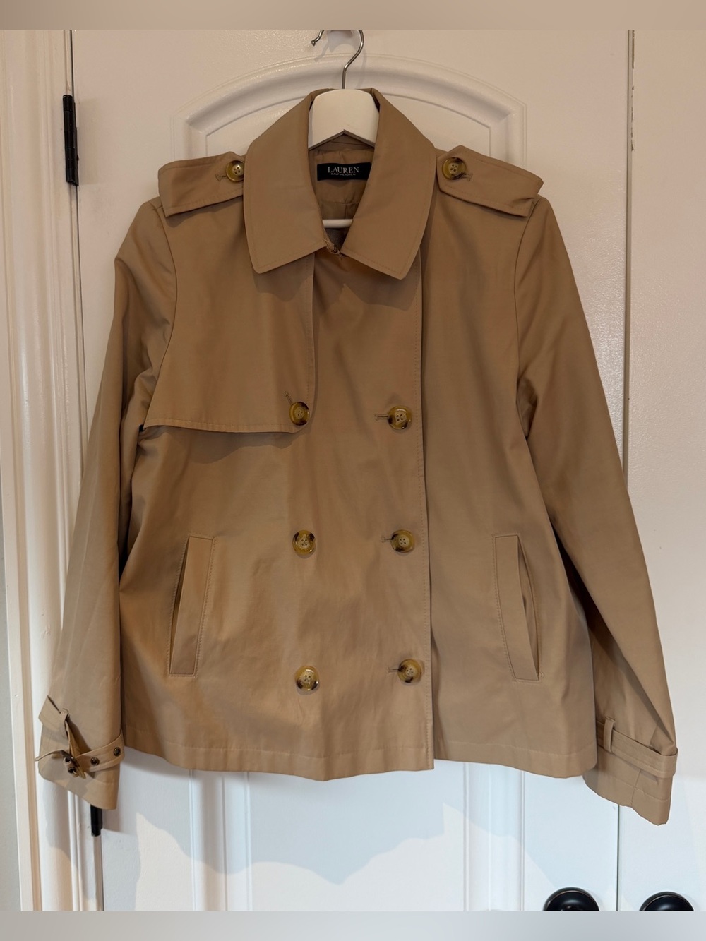 Ralph Lauren Tan Double-Breasted Trench Jacket